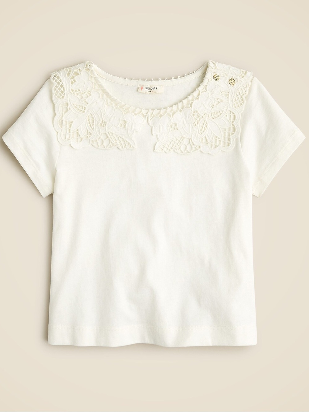 J. Crew Crewcuts Girls' lace-collar T-shirt • size large • BX430